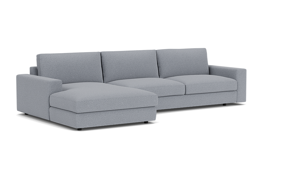 Cello Canapé modulaire à deux pièces avec méridienne - Onno Medium Warm Grey, 1.5 Po Rotative