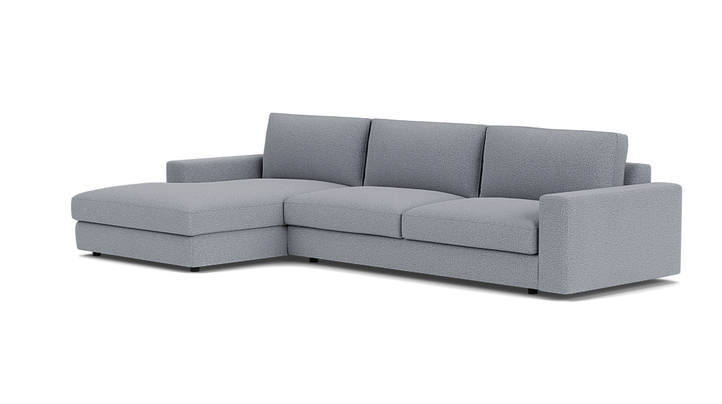 Cello Canapé modulaire à deux pièces avec méridienne - Onno Medium Warm Grey, 1.5 Po Rotative