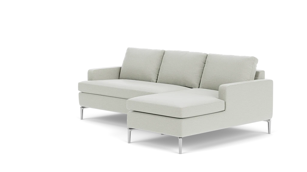 Eve Canapé modulaire deux pièces avec méridienne - Ceder Light Grey - Pattes Metal