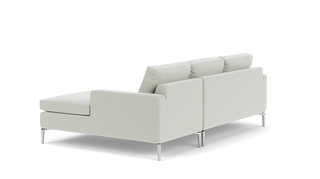 Eve Canapé modulaire deux pièces avec méridienne - Ceder Light Grey - Pattes Metal
