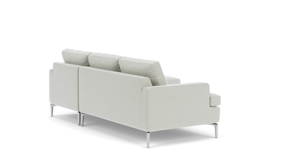 Eve Canapé modulaire deux pièces avec méridienne - Ceder Light Grey - Pattes Metal