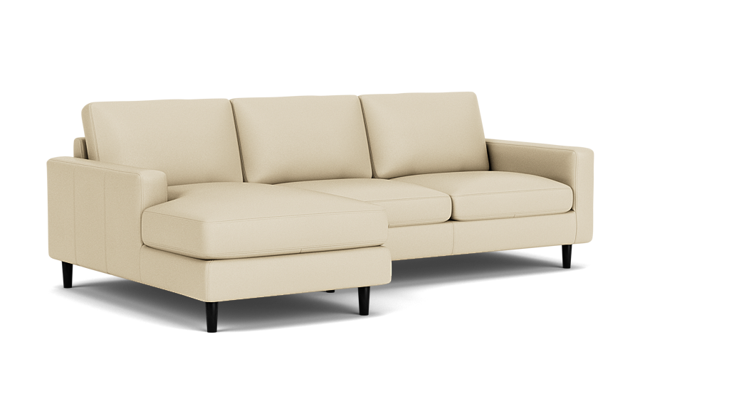 Oskar 2-Piece Sectional Sofa with Chaise - Broadway Alabaster, Black Legs