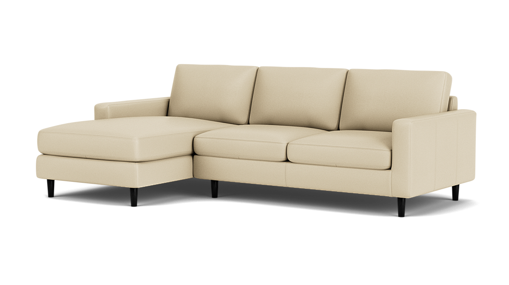 Oskar 2-Piece Sectional Sofa with Chaise - Broadway Alabaster, Black Legs