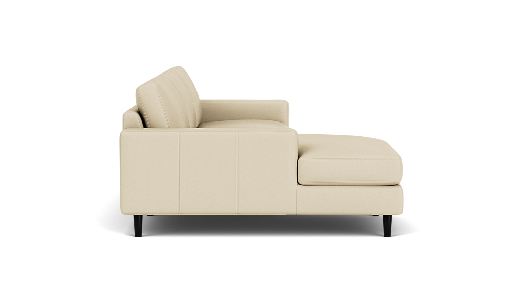 Oskar 2-Piece Sectional Sofa with Chaise - Broadway Alabaster, Black Legs