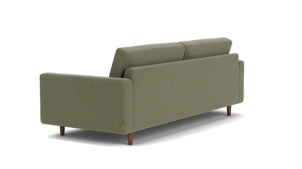 Oskar Plush Sofa - Ola Forest, Walnut Legs