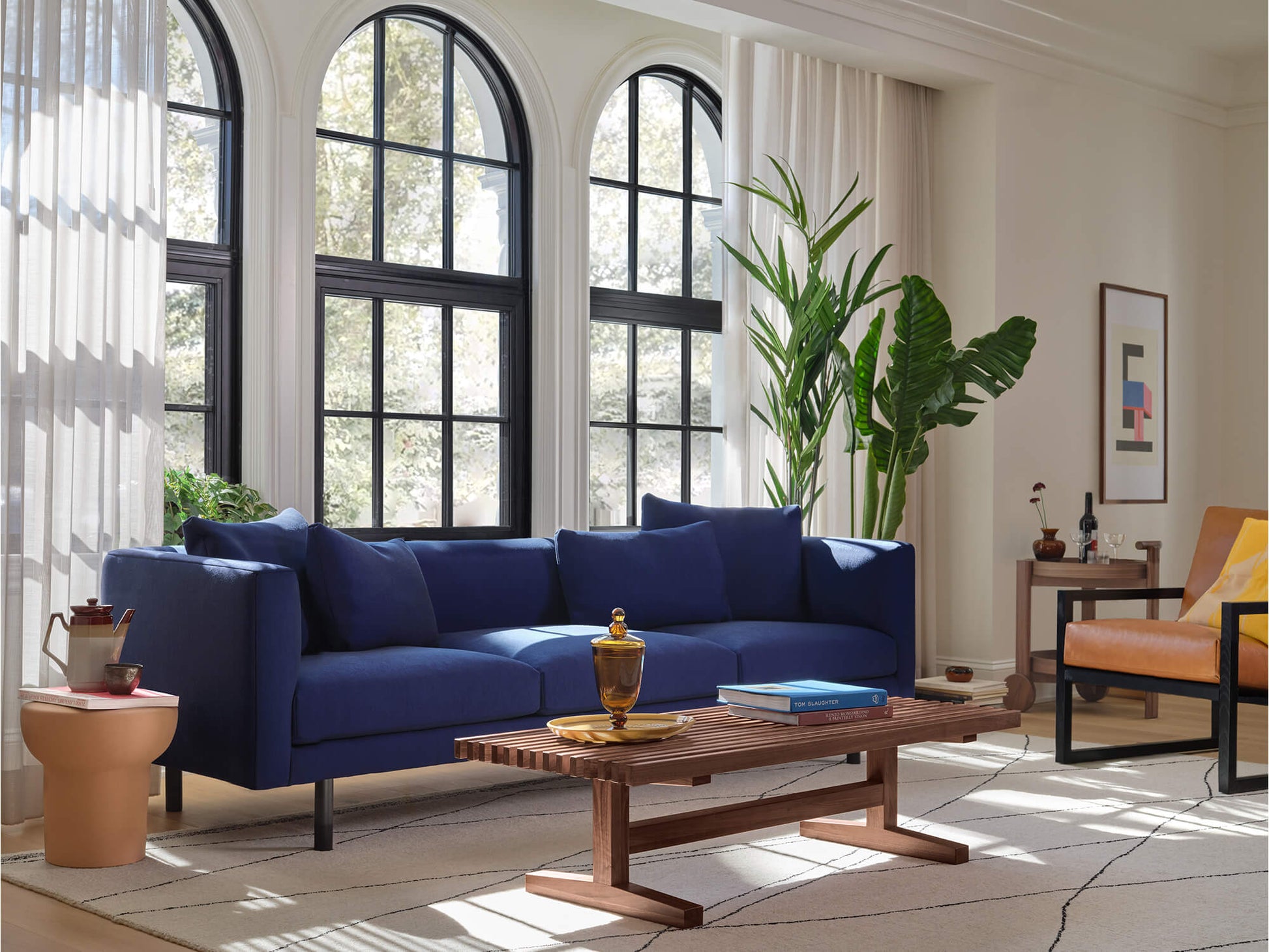 Replay Sofa - Ava Haze Fabric - Walnut  Image - 5