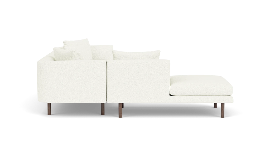 Replay Canapé modulaire à deux pièces avec méridienne sans dossier - Boucle Cream, Noyer