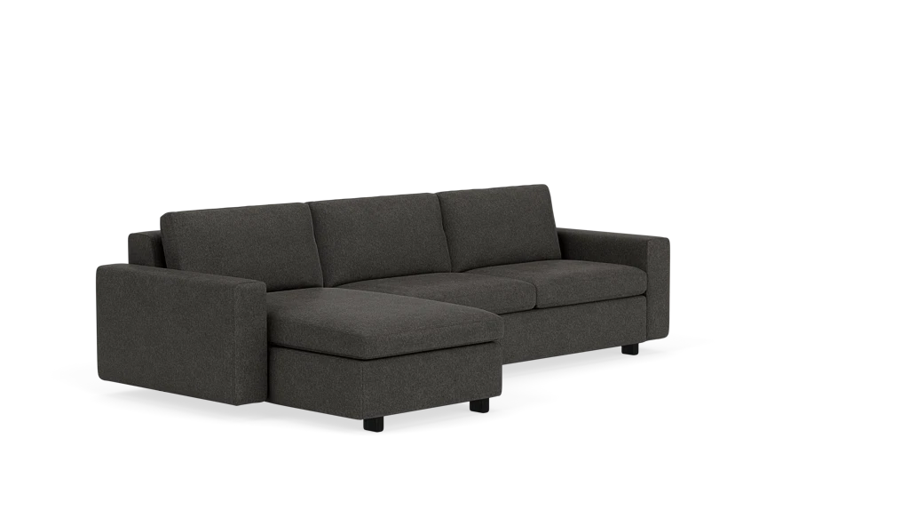 Reva 2-Piece Sectional Sleeper Sofa With Storage Chaise - Coda Ash, Black Legs