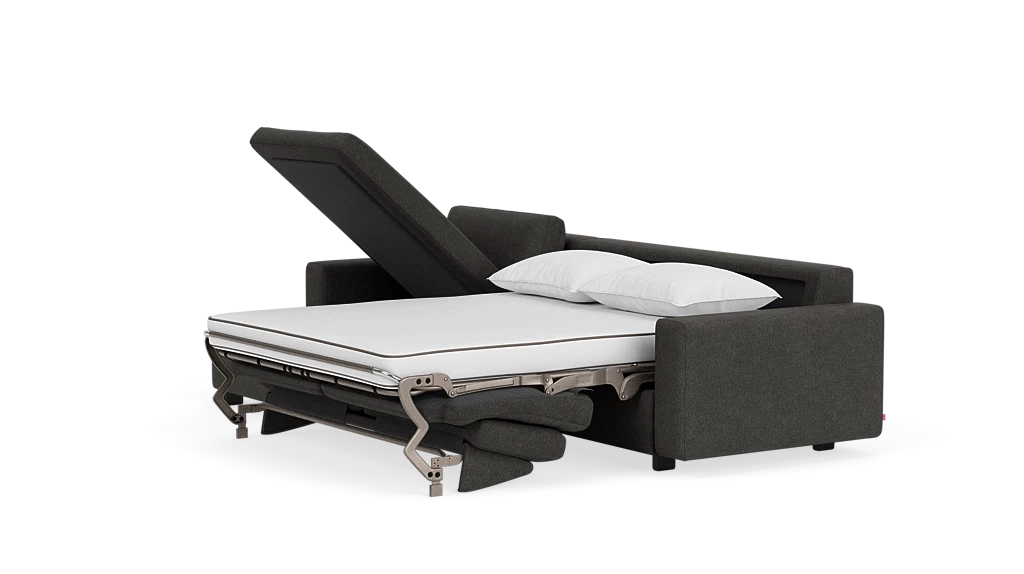 Reva 2-Piece Sectional Sleeper Sofa With Storage Chaise - Coda Ash, Black Legs