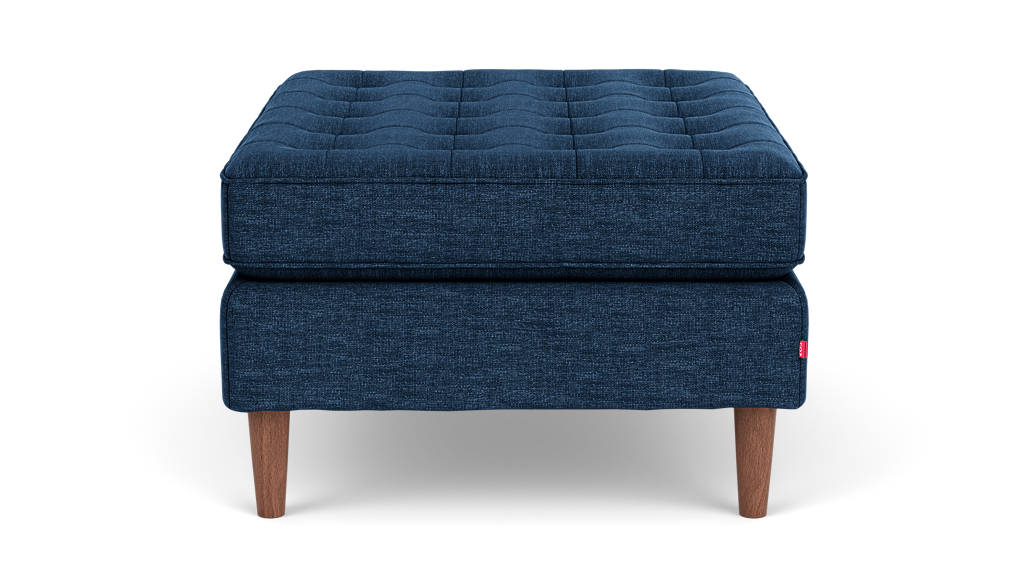 Reverie Ottoman - Key Largo Denim, Walnut Legs