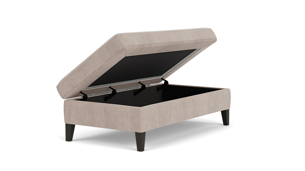 Salema Repose-pieds avec rangement - Dillon Dune - Pattes en onyx