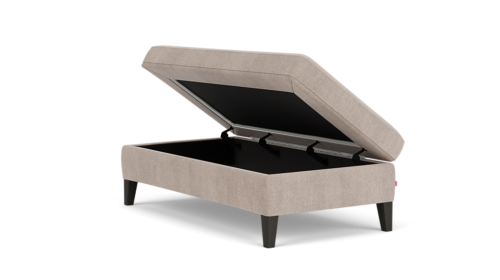 Salema Repose-pieds avec rangement - Dillon Dune - Pattes en onyx