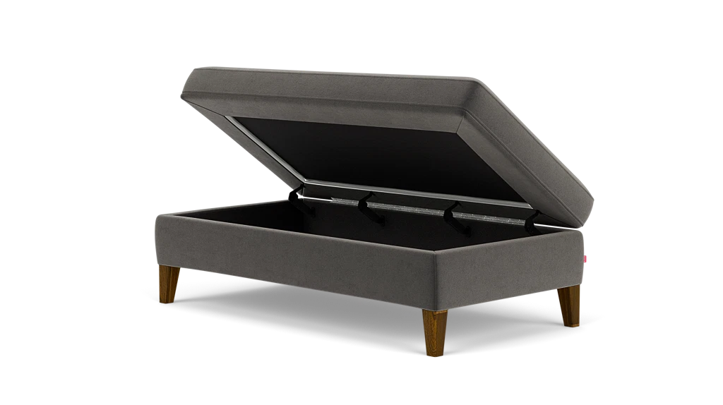 Salema Storage Ottoman - Seoul Flannel - Java Legs