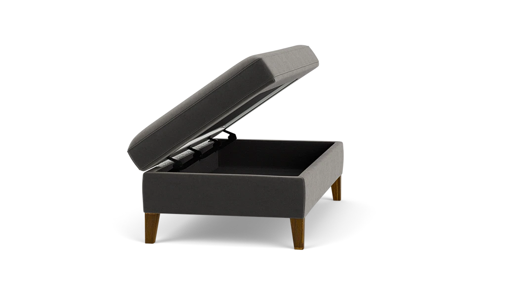 Salema Storage Ottoman - Seoul Flannel - Java Legs