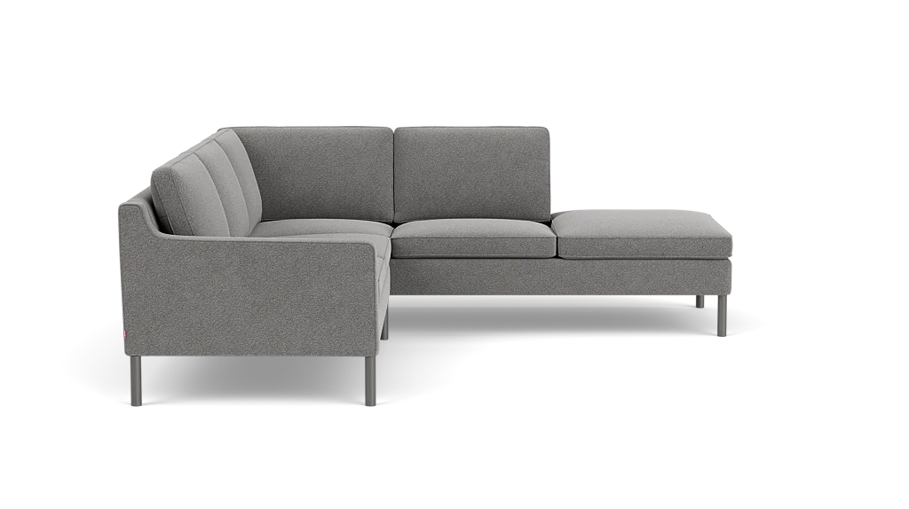 Skye Canapé modulaire deux-pièces avec module d’angle - Mila Grey - Pattes anthracite