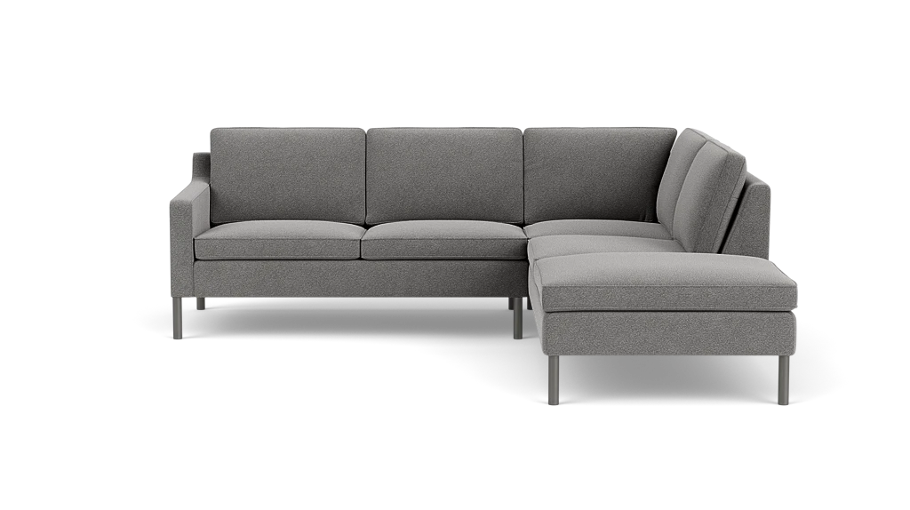 Skye Canapé modulaire deux-pièces avec module d’angle - Mila Grey - Pattes anthracite