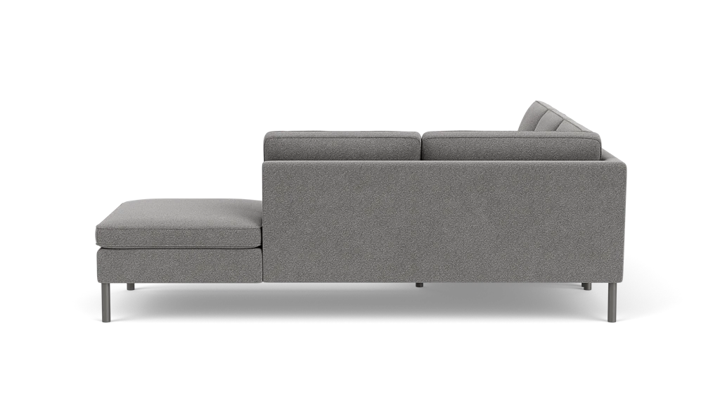 Skye Canapé modulaire deux-pièces avec module d’angle - Mila Grey - Pattes anthracite