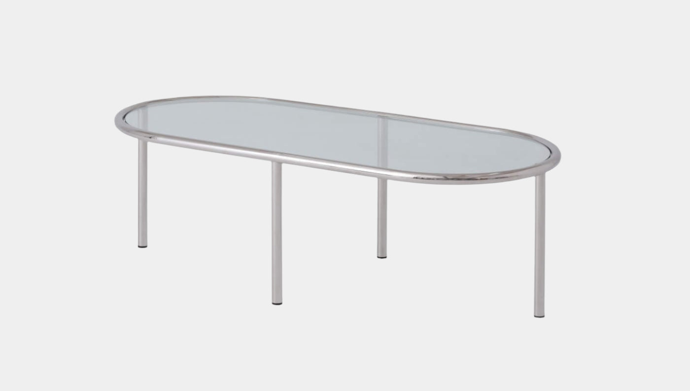 Tubular Coffee Table - Oval - Stainless Steel group image - 2