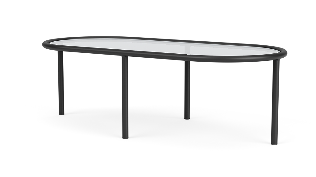 Table à café Tubular - Ovale - Noir