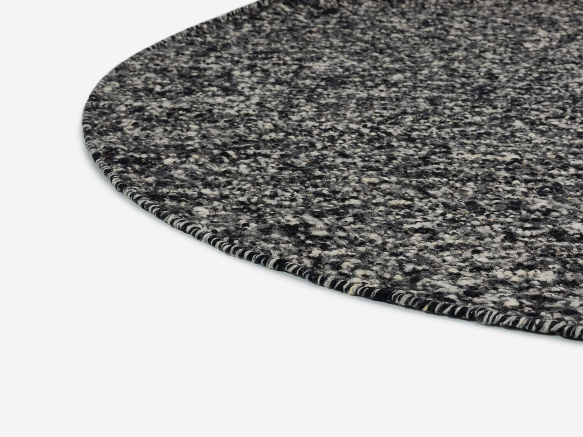 Slub Round Rug - Dark Grey group image - 3