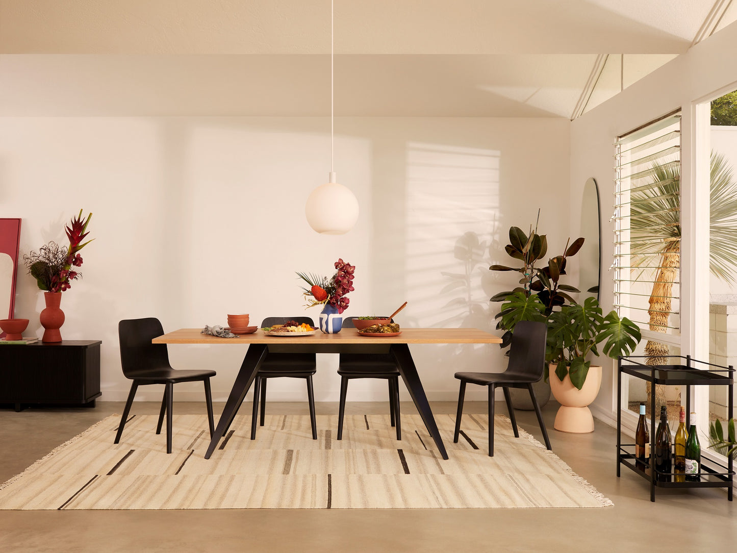 Mesa Rectangular Dining Table - White lifestyle image