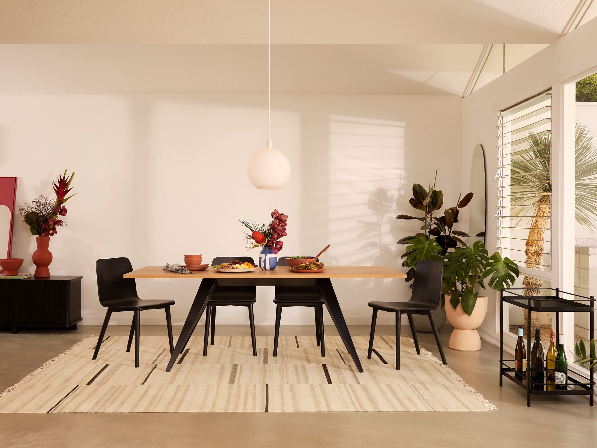 Mesa Rectangular Dining Table - White lifestyle image