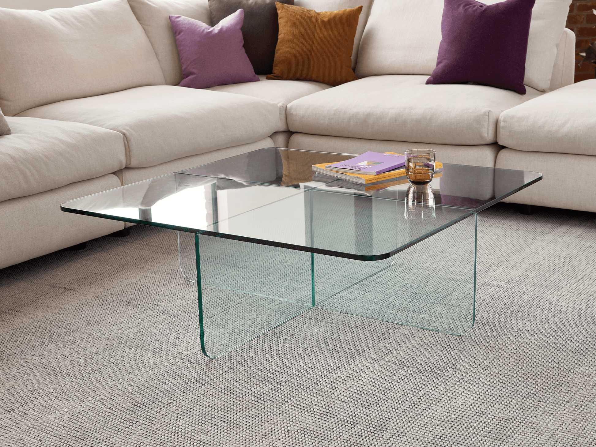 Verre Square Coffee Table - Grey lifestyle image