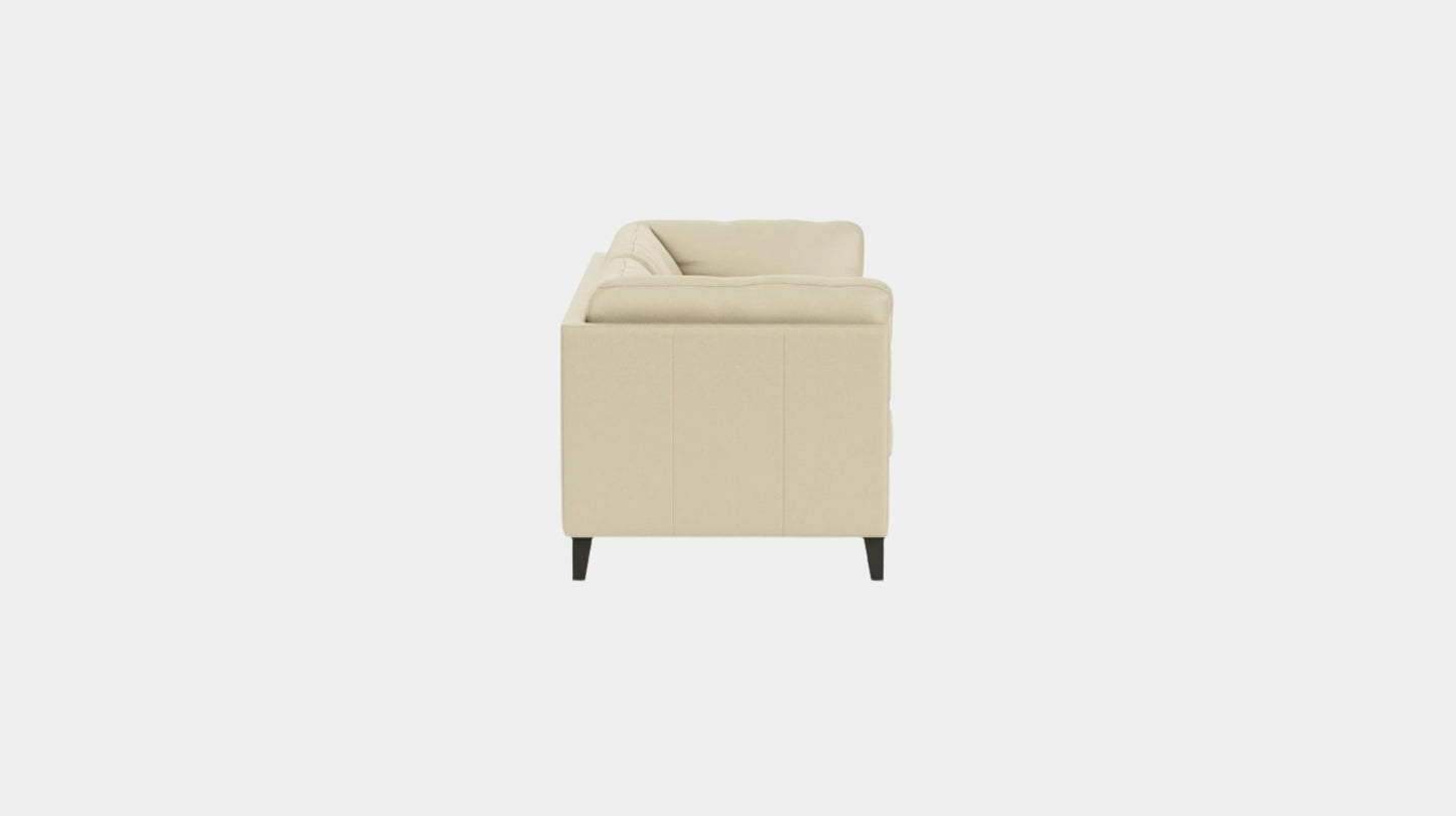 Salema Sofa - Rein Parchment Leather - Onyx Leg Image - 2