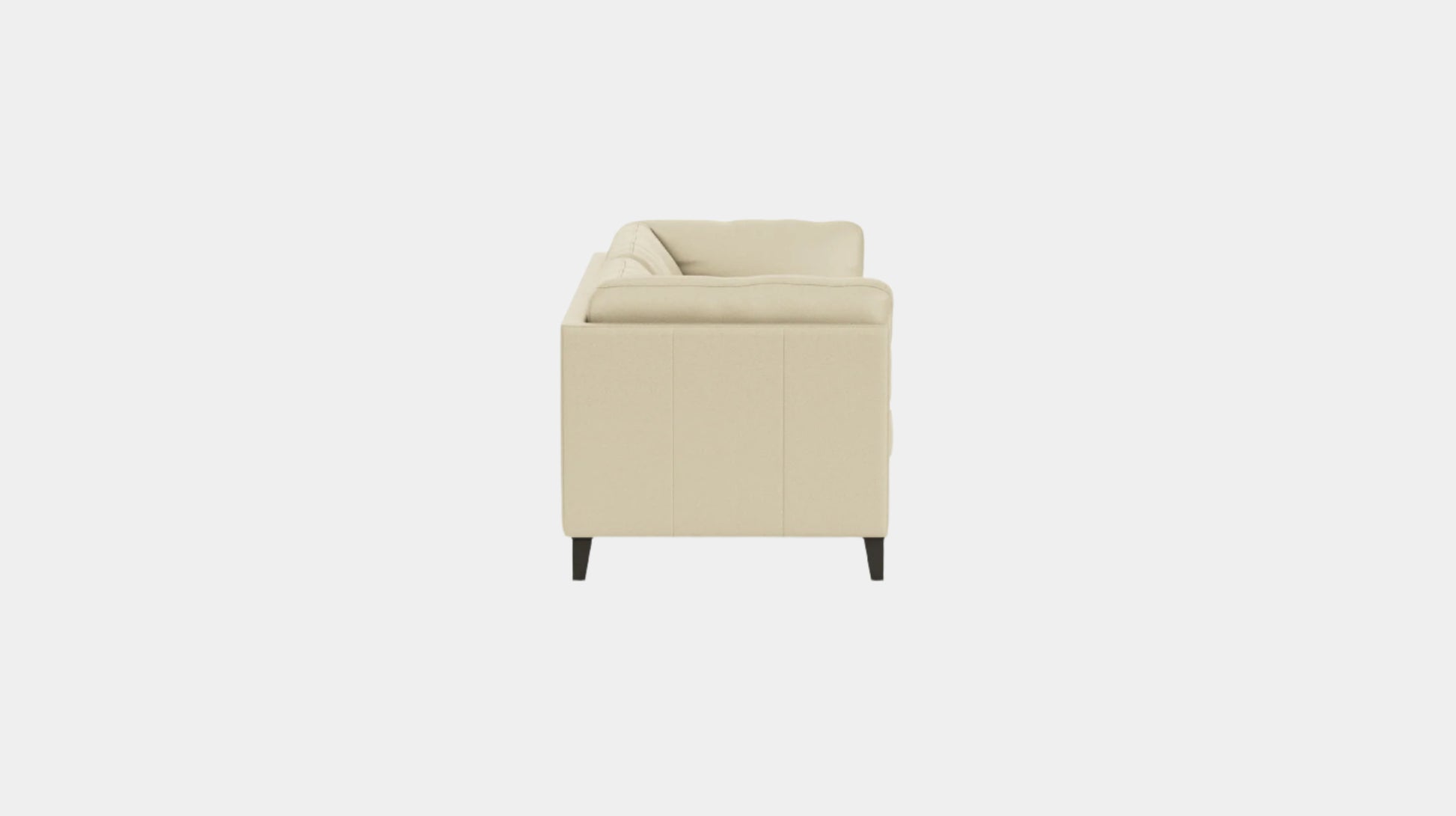 Salema Sofa - Rein Parchment Leather - Onyx Leg Image - 2