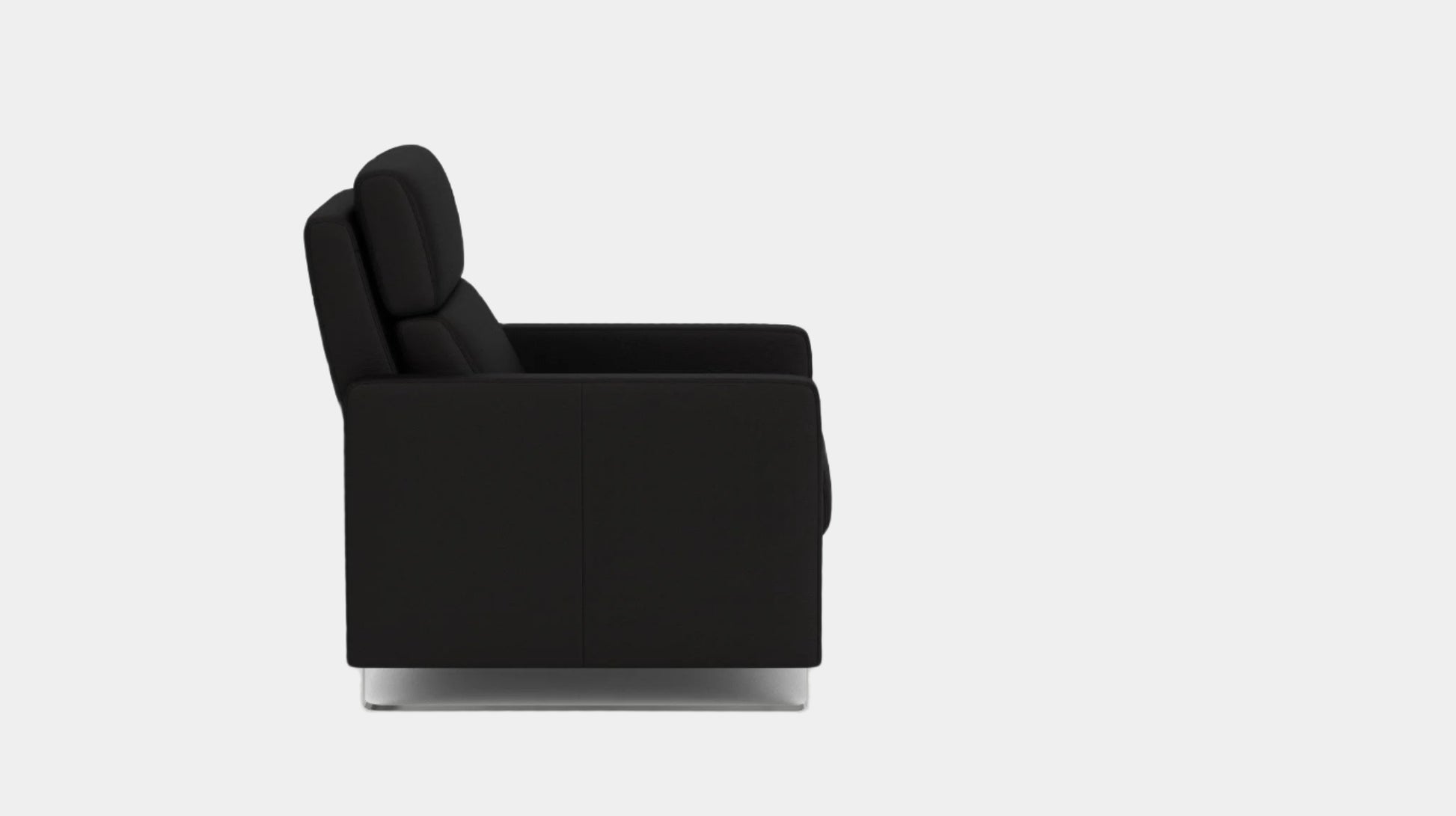 Lawrence Reclining Chair - Rein Basalt - Nickel Base  Image - 2