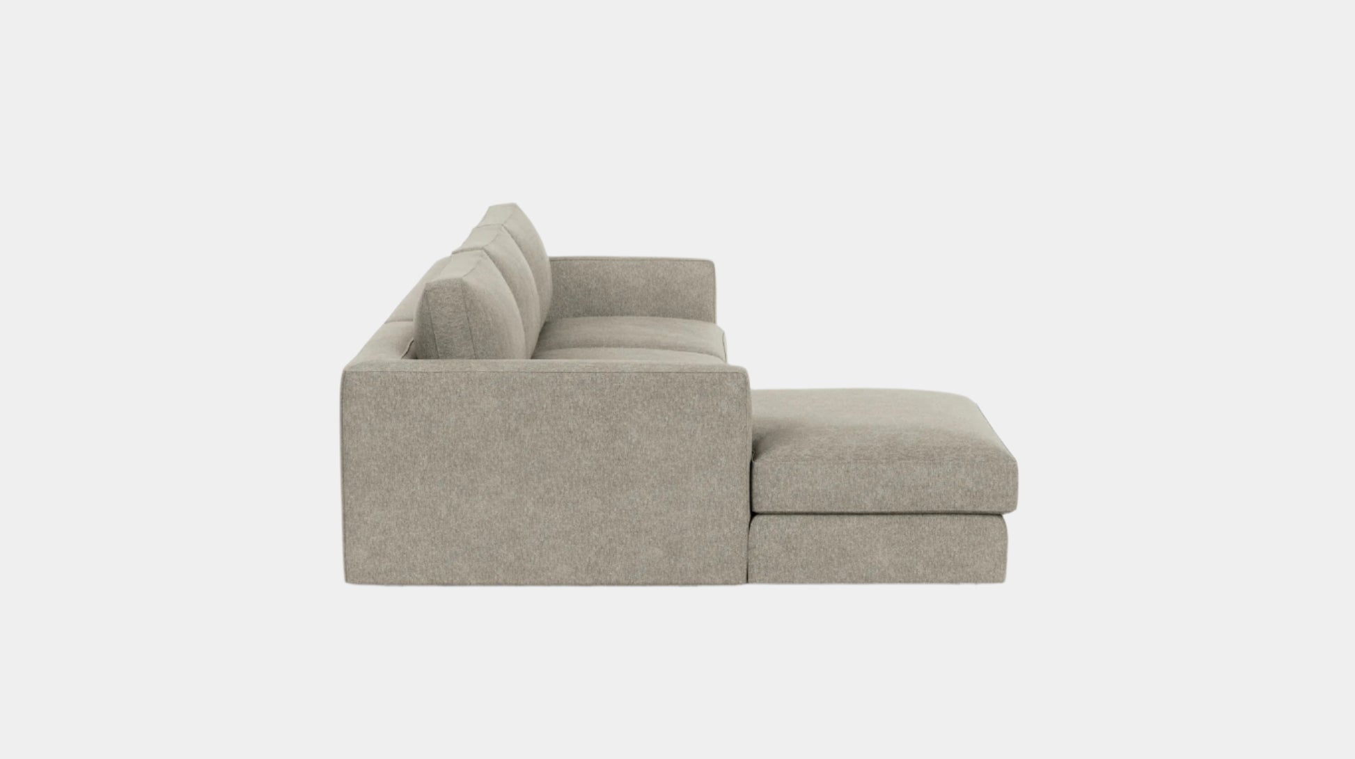 Cello 2-Piece Sectional Sofa With Chaise - Coda Concrete - 1.5" Rotatable Legs Image - 2