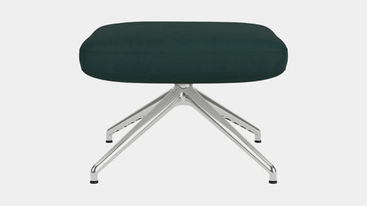 Suite Ottoman - Paloma Deep Green - Polished Metal Base  Image - 1
