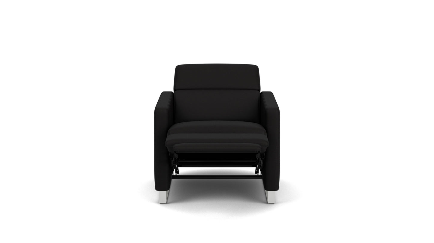 Lawrence Reclining Chair - Rein Basalt - Nickel Base  Image - 5