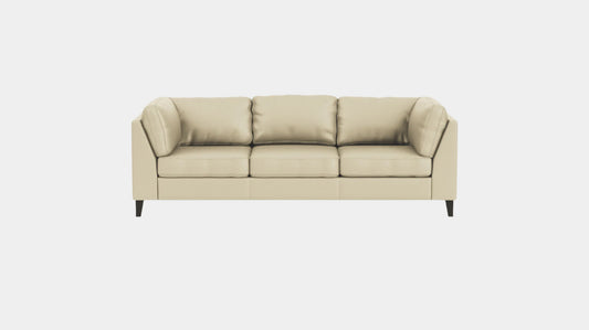 Salema Sofa - Rein Parchment Leather - Onyx Leg Image - 1