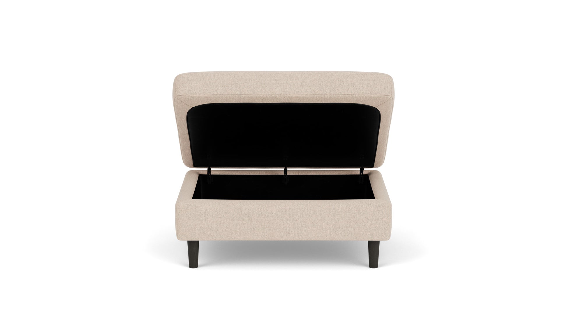 Oskar Storage Ottoman - Panama Natural - Black Legs  Image - 5