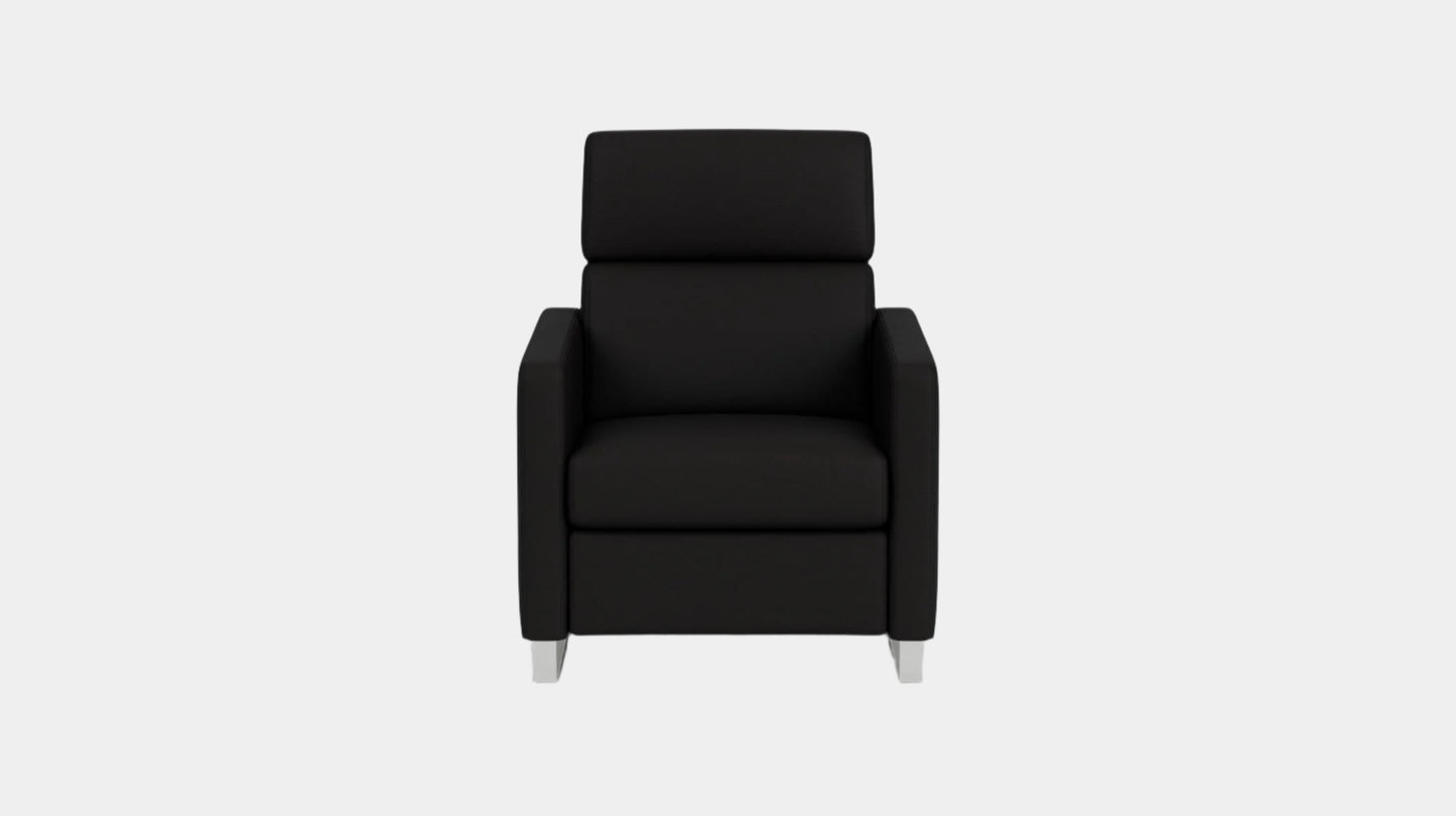 Lawrence Reclining Chair - Rein Basalt - Nickel Base  Image - 1
