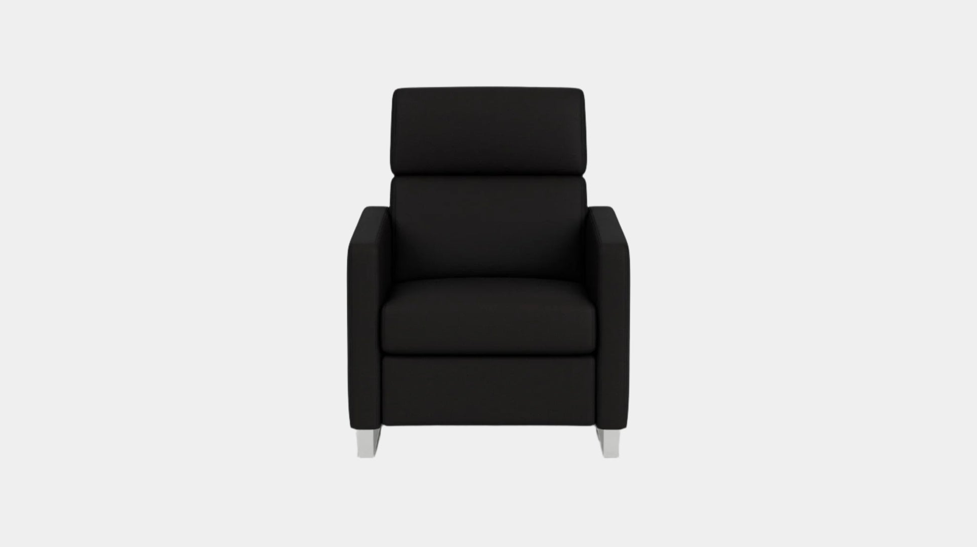 Lawrence Reclining Chair - Rein Basalt - Nickel Base  Image - 1