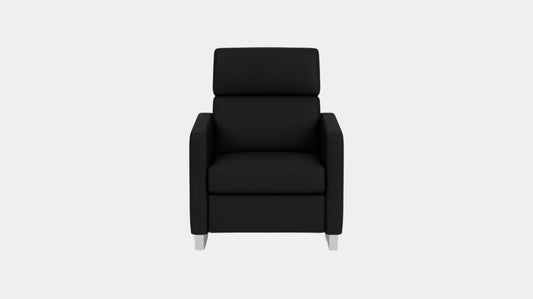 Lawrence Reclining Chair - Rein Basalt - Nickel Base  Image - 1