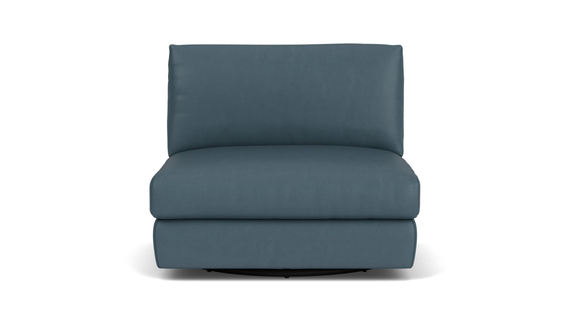 Cello Armless Swivel Chair - Donna Blue Well Leather  Image - 1