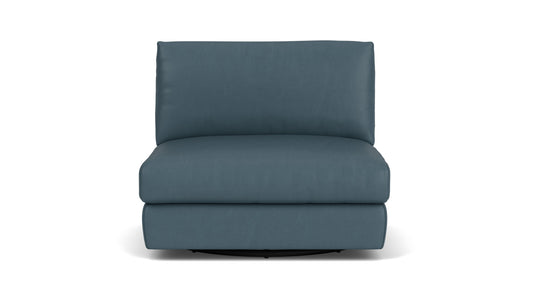Cello Armless Swivel Chair - Donna Blue Well Leather  Image - 1