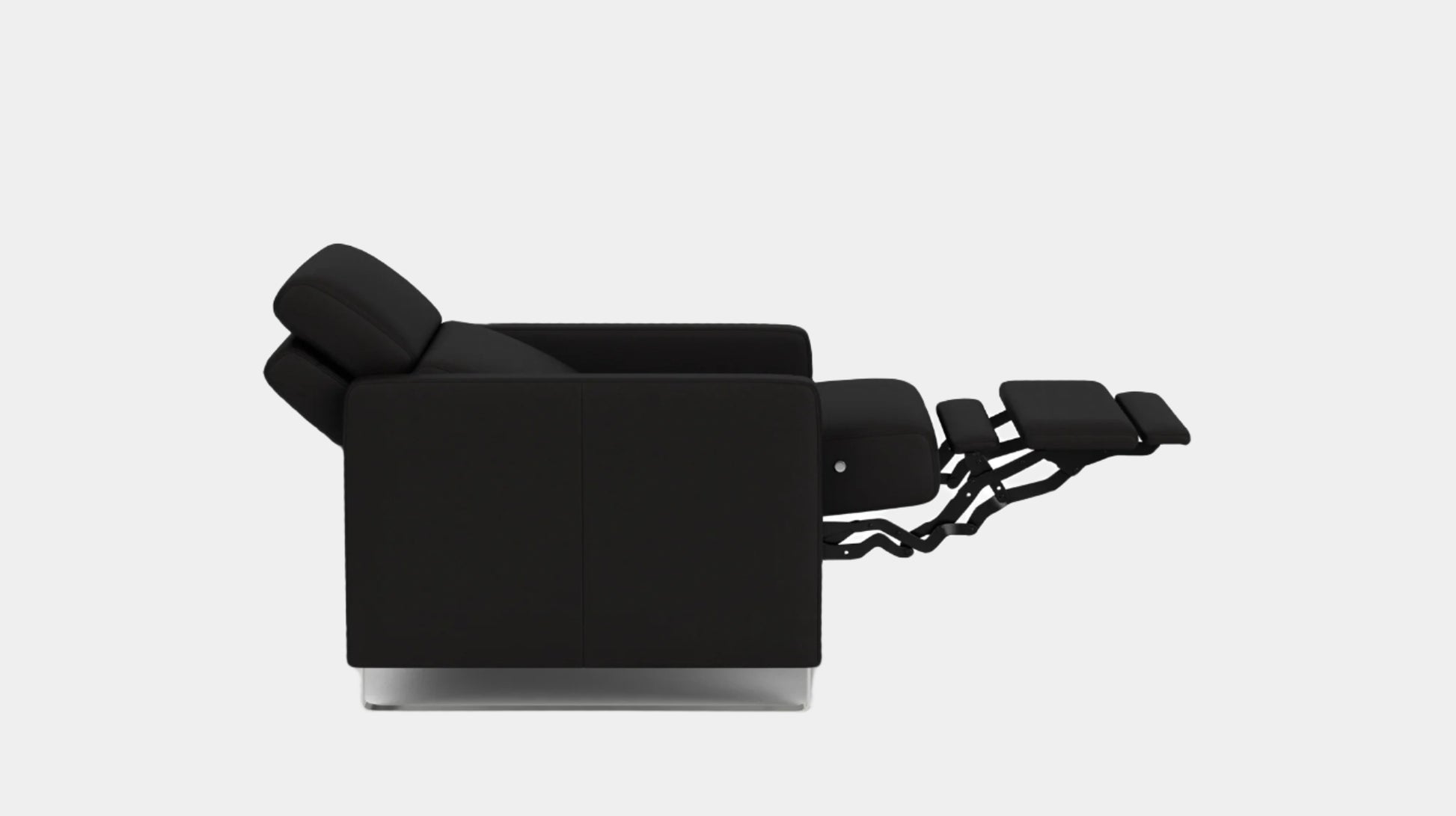 Lawrence Reclining Chair - Rein Basalt - Nickel Base  Image - 6