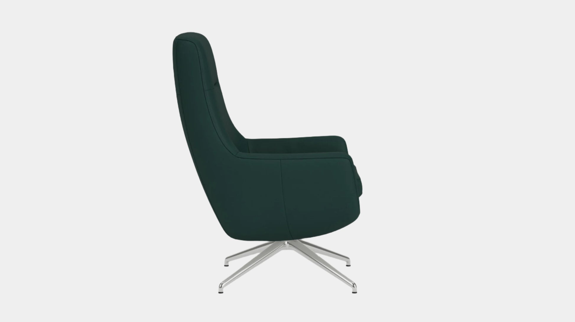 Suite Chair - Paloma Deep Green - Polished Metal Base  Image - 2