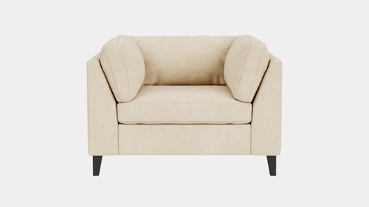 Salema Chair - Aspen Pebble Fabric - Onyx leg  Image - 1