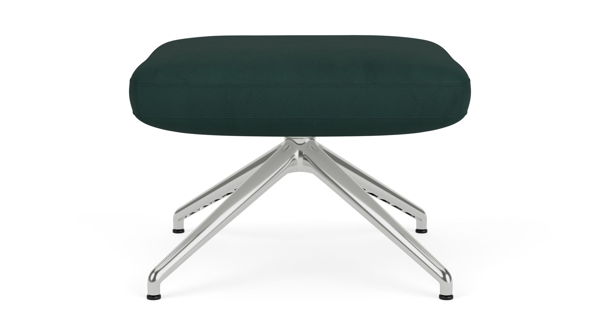 Suite Ottoman - Paloma Deep Green - Polished Metal Base  Image - 3