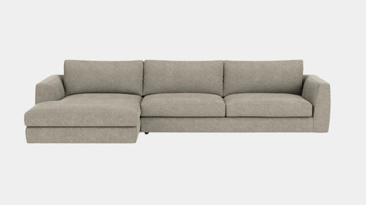 Cello 2-Piece Sectional Sofa With Chaise - Coda Concrete - 1.5" Rotatable Legs Image - 1