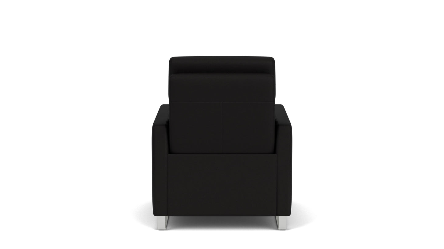 Lawrence Reclining Chair - Rein Basalt - Nickel Base  Image - 3