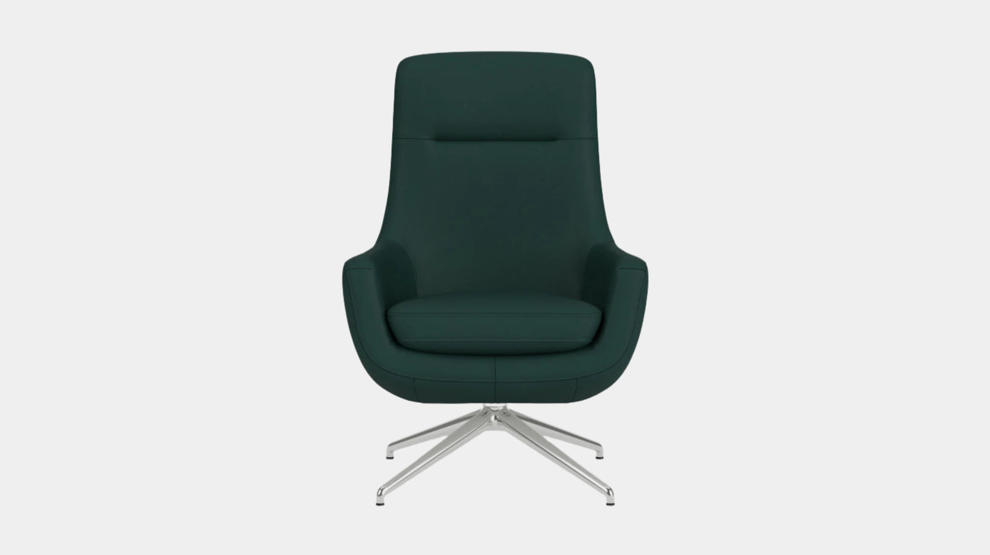 Suite Chair - Paloma Deep Green - Polished Metal Base  Image - 1