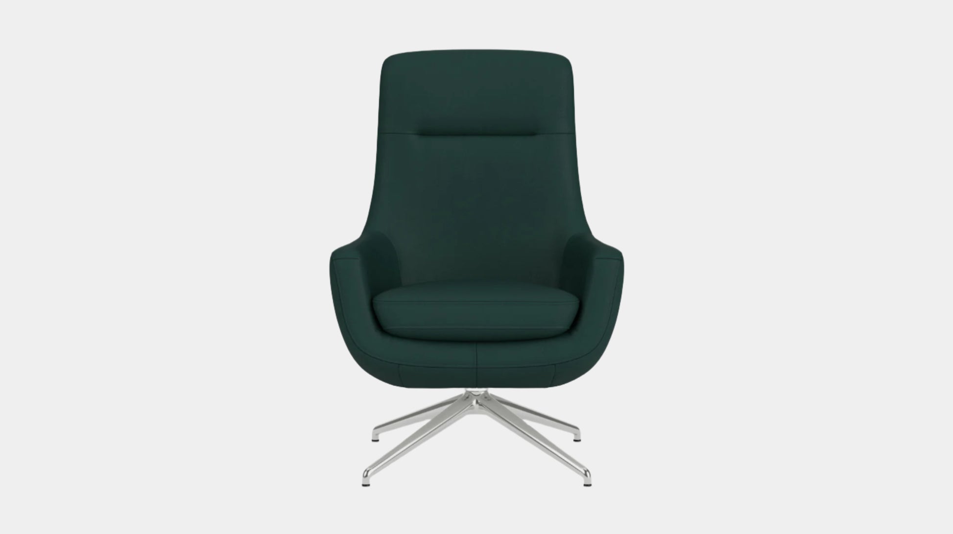 Suite Chair - Paloma Deep Green - Polished Metal Base  Image - 1