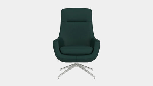 Suite Chair - Paloma Deep Green - Polished Metal Base  Image - 1