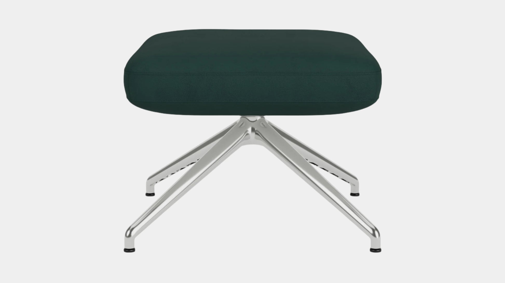 Suite Ottoman - Paloma Deep Green - Polished Metal Base  Image - 2
